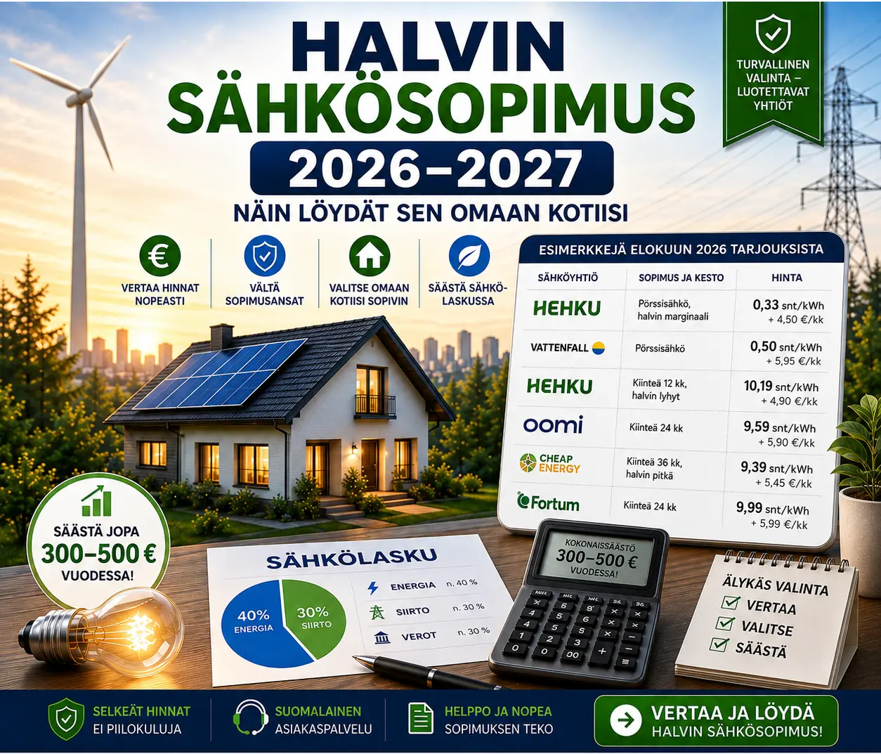 Halvin sähkösopimus 2026-2027