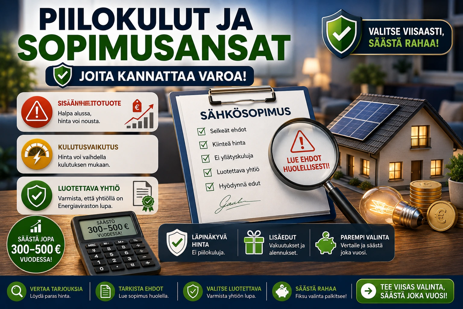 Piilokulut ja sopimusansat, joita kannattaa varoa