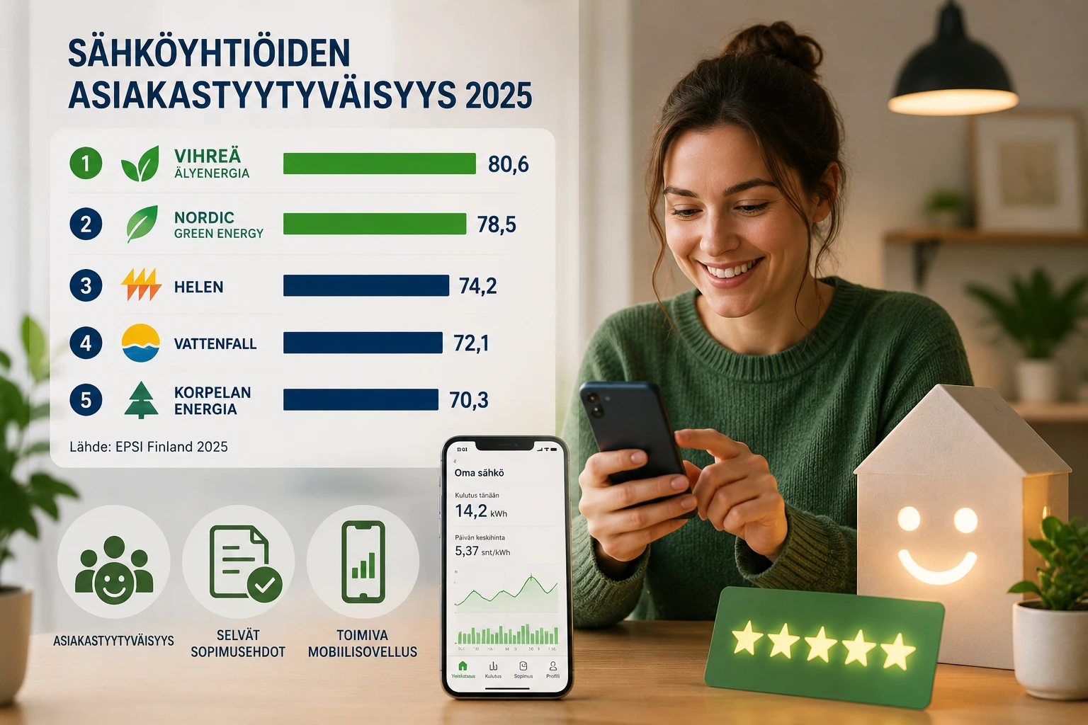 Sähköyhtiöiden asiakastyytyväisyys